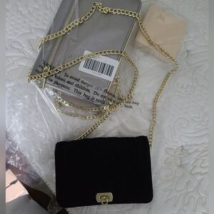 Black Velvet Quilted Clutch